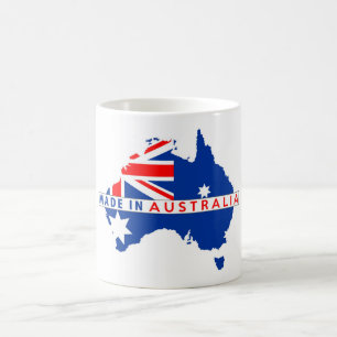 Mug fait dans l'étiquette de produit de drapeau de
