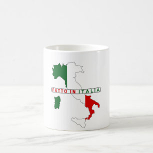 Mug fait en italie plan pays drapeau étiquette produit
