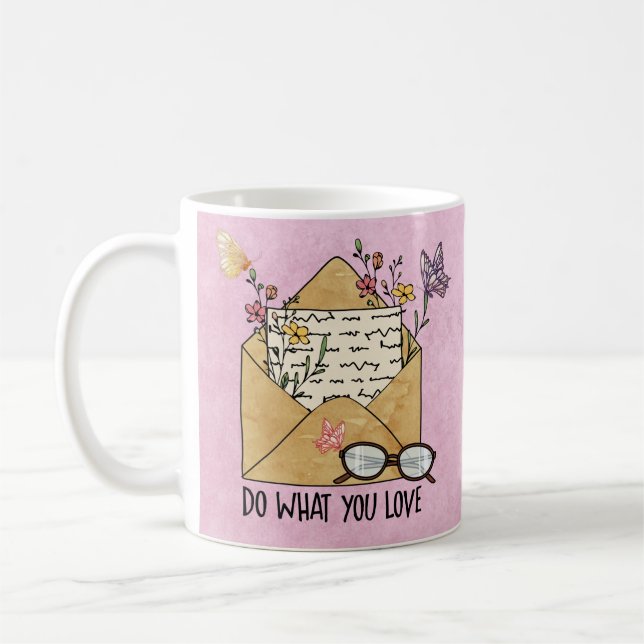 Mug Faites ce que vous aimez les lunettes de papillons (Gauche)