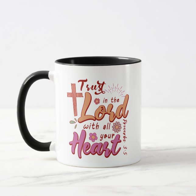 Mug Faites confiance au Seigneur avec tous vos proverb (Gauche)