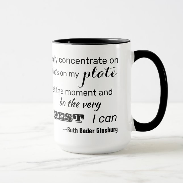Mug Faites de mon mieux RBG Inspirational Quote Cof (Droite)