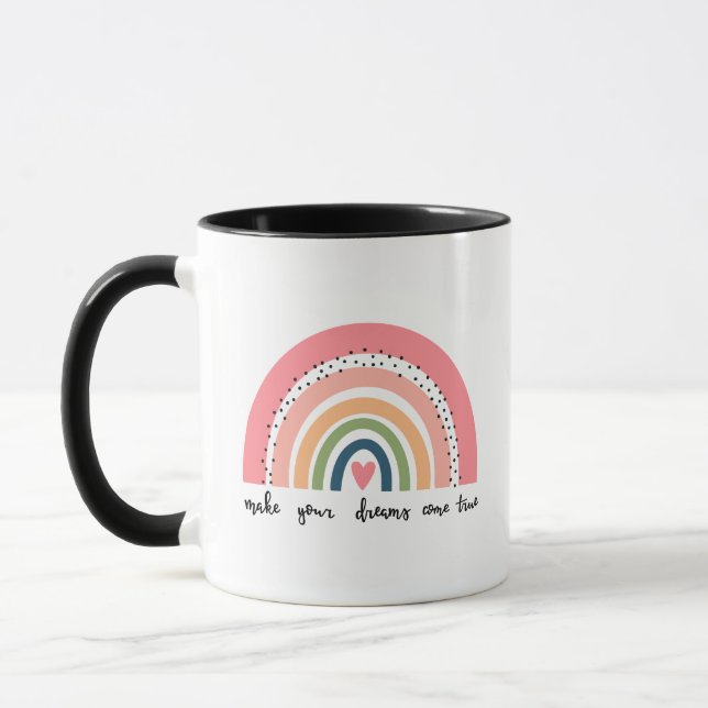Mug Faites de vos rêves une réalité arc-en-ciel (Gauche)
