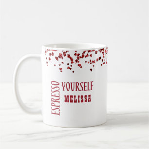 Mug Faites du café expresso vous-même en rouge grand e