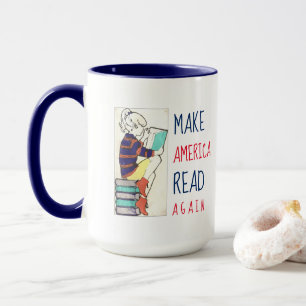Mug Faites l'Amérique lire encore le blanc et le bleu
