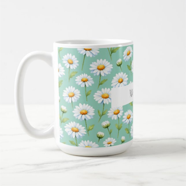 Mug Faites-le arriver - marguerites aquarelle (Gauche)