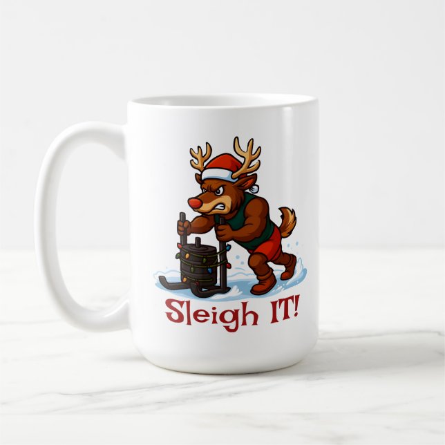 Mug Faites-le glisser – Drôle de gymnastique de Noël a (Gauche)