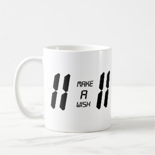 Mug Faites un voeu 11:11 Design d'horloge numérique