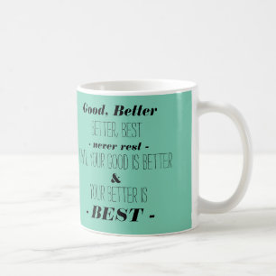Mug Faites votre meilleur - Aqua avec la typographie