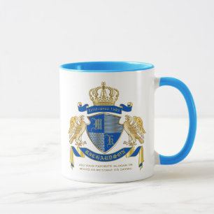 Mug Faites votre propre armoiries Emblème d'aigle ble