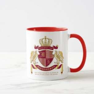 Mug Faites votre propre blason Emblème d'aigle rouge 