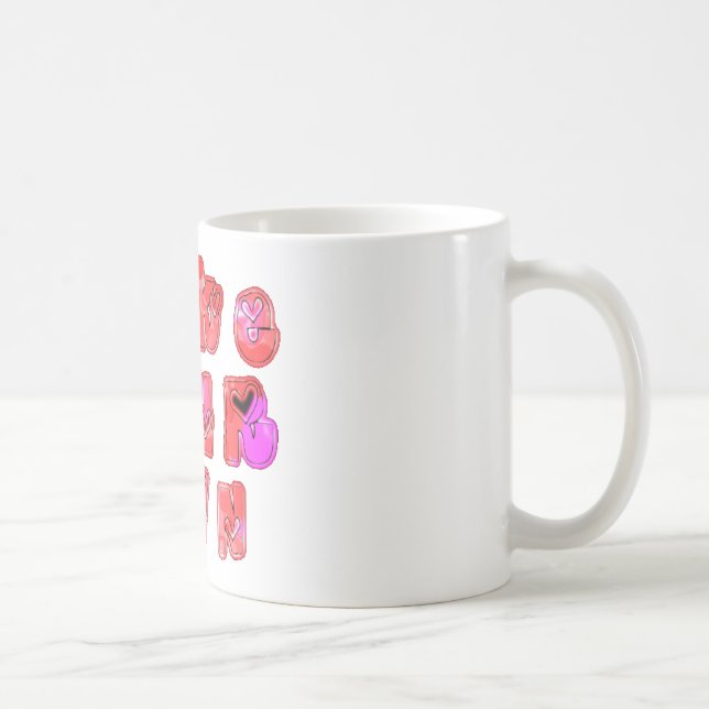 Mug Faites votre propre coeur Art Design d'impression (Droite)
