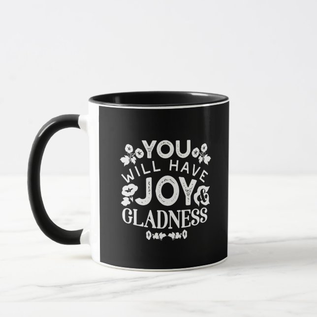 Mug Faith and Happiness – Joy and Gladness Quotes (Gauche)
