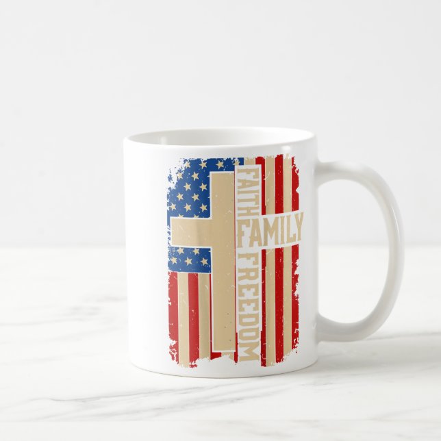 Mug Faith Family Dom God Country Patriotic Christian O (Droite)