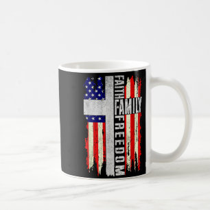 Mug Faith Family Dom - Vintage chrétien patriotique Ét