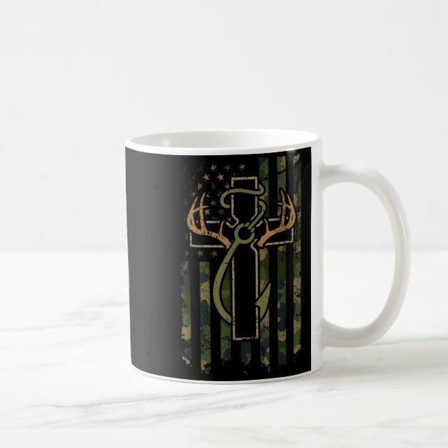 Mug Faith Fishing Hunting Camo Us Flag Cross With Hook (Droite)