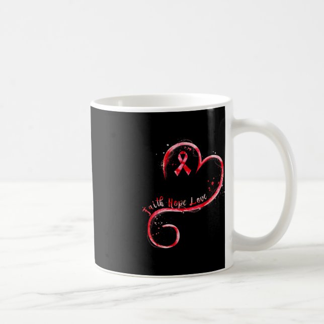 Mug Faith Hope Love Burgundy Ribbon Cerveau Aneurysm A (Droite)