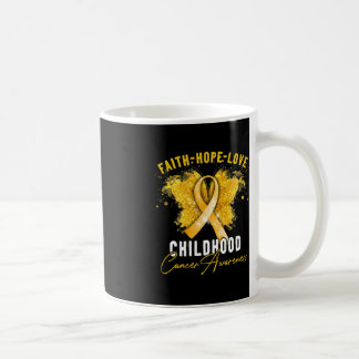 Mug Faith Hope Love Chilhood Cancer Awareness Butterf