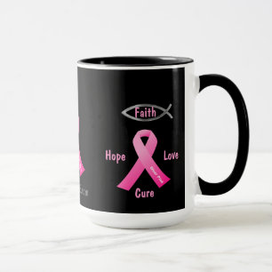Mug Faith Hope Love Cure gotGod316.com Ruban rose