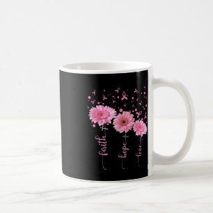 Mug Faith Hope Love Daisy Pink Ribbon Cancer du sein A
