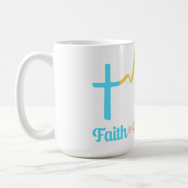 Mug Faith Hope Love Hearts (Gauche)