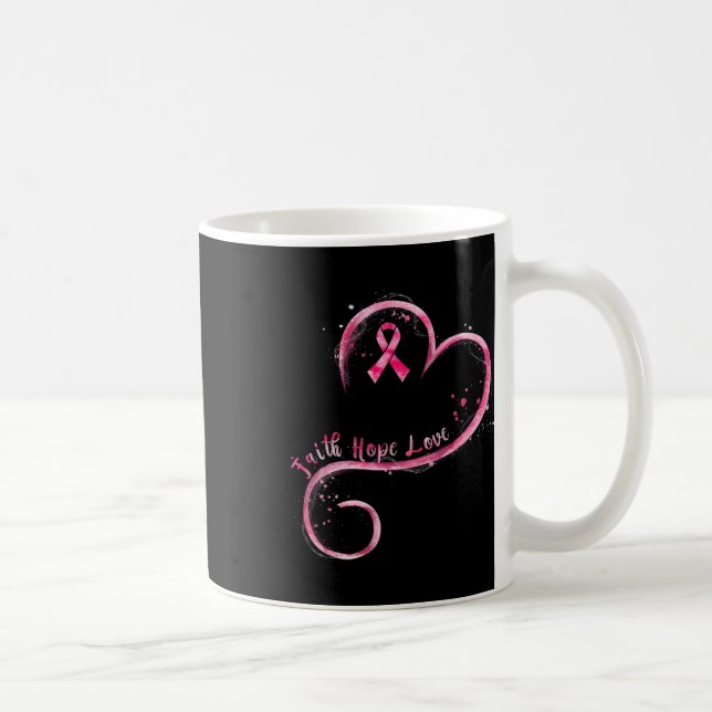 Mug Faith Hope Love Pink Ribbon Cancer du sein Prix (Droite)