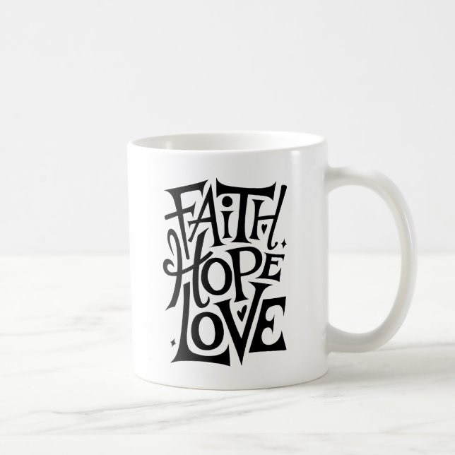 Mug Faith Hope Love | Religion chrétienne moderne (Droite)