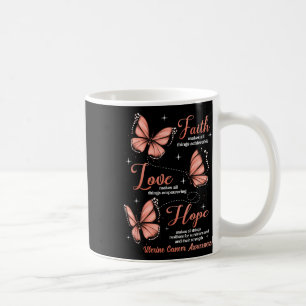 Mug Faith Love Hope Papillon utérin Sensibilisation au
