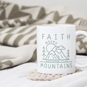 Mug Faith Moves Mountains Matthieu 17:20 Christian Sag