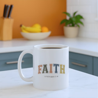 Mug Faith Varsity Style Text Ephesians 2:18