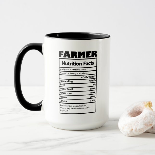 Mug Faits de travail des agriculteurs cool (Avec donut)