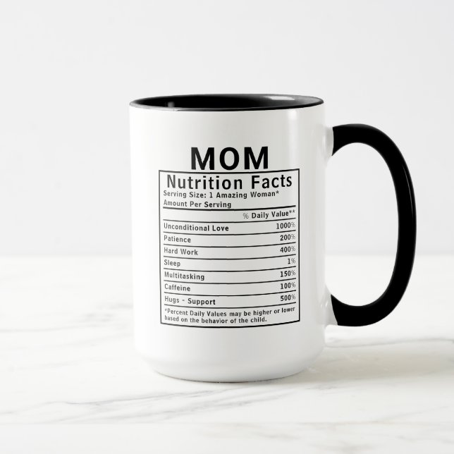 Mug Faits Nutrition Drôles pour Maman Cadeau de Fête d (Droite)