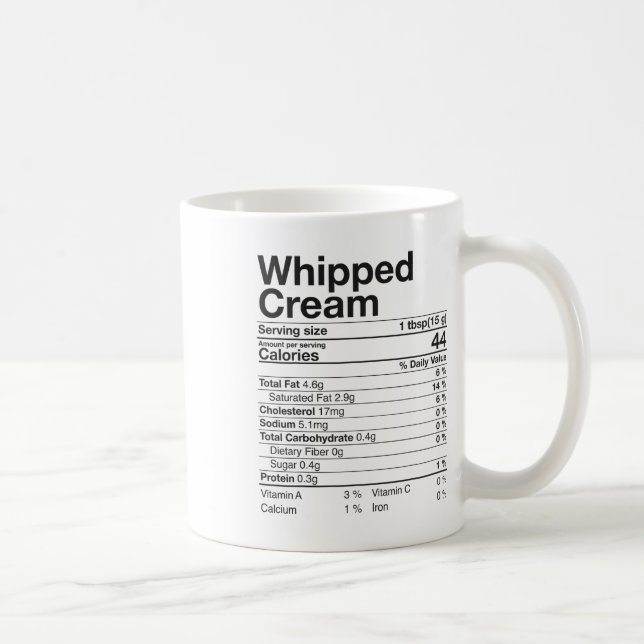 Mug Faits nutritionnels de la crème fouettée Cadeau de (Droite)