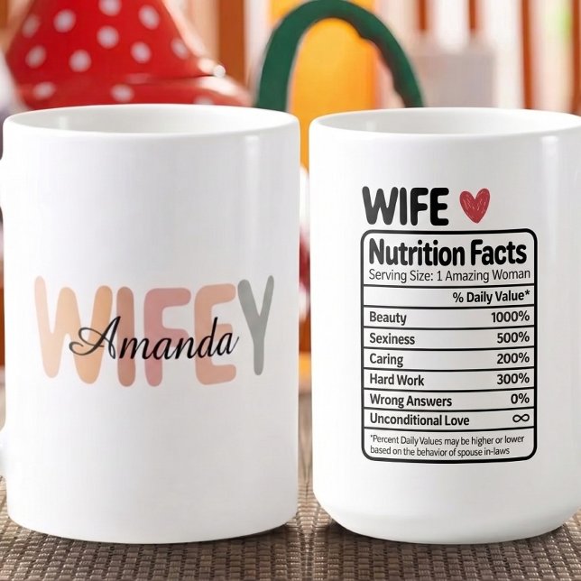 Mug Faits Nutritionnels de l'Épouse Personnalisés Cade (Créateur téléchargé)