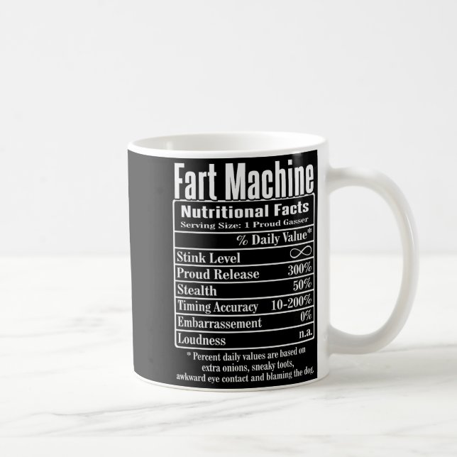 Mug Faits Nutritionnels Machine à Pets Blagues de Papa (Droite)