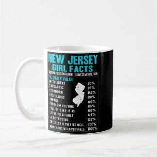 Mug Faits sur les filles du New Jersey Cadeau d'annive