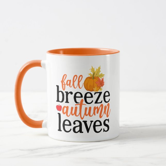 Mug Fall Breeze Autumn quitte Wordart (Gauche)