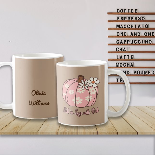 Mug Fall In Love with Pink Fall Gifts (Créateur téléchargé)