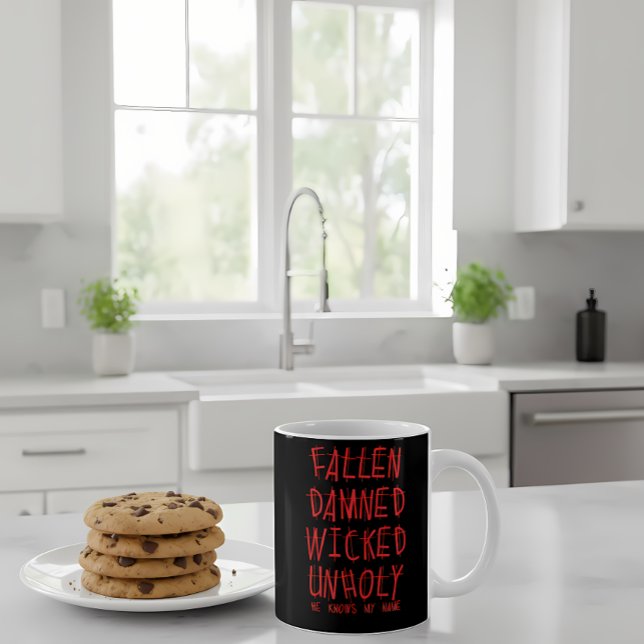 Mug Fallen Damned Wicked Unholy Religion Design (Créateur téléchargé)