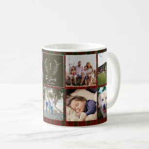Mug Famille 9 photo collage monogramme nom personnalis