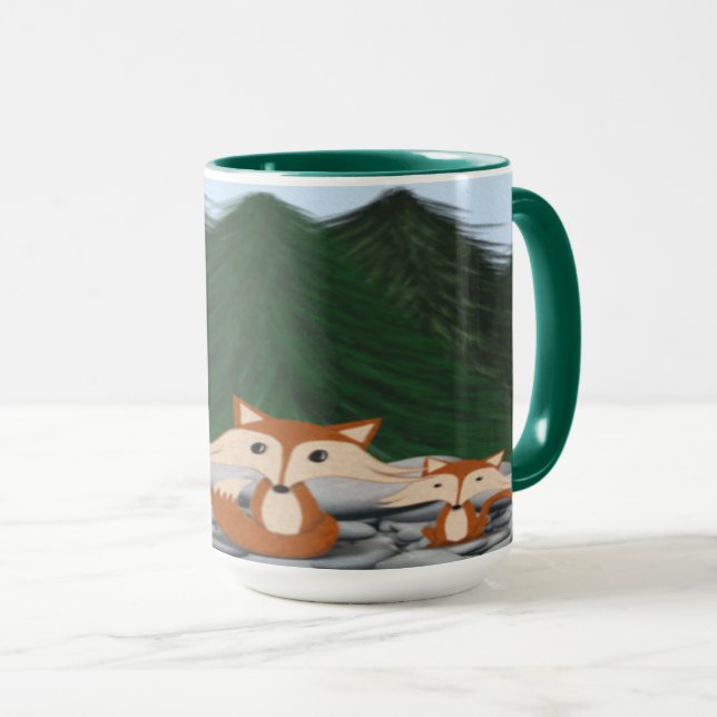Mug Famille adorable de renards (Devant droit)