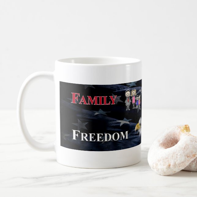 mug famille, armes à feu, liberté et félins (Avec donut)