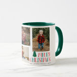 Mug Famille cadeau photo Coloré Noel Noël<br><div class="desc">Feuilles de papier enveloppant Noël de Noël de Noël</div>