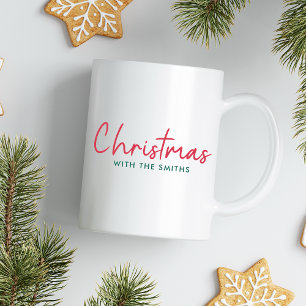 Mug Famille Christmas   Minimaliste Family Nom