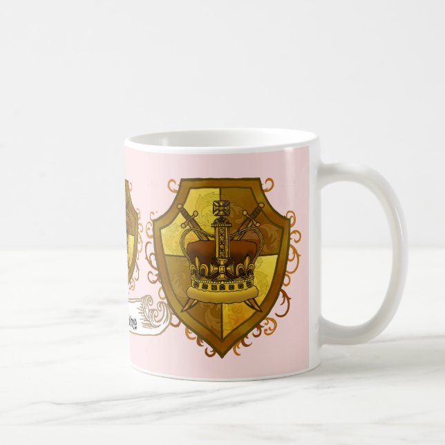 Mug Famille Crest Couronne Nom de famille Musique (Droite)