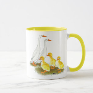 Mug Famille de canards coureurs blancs
