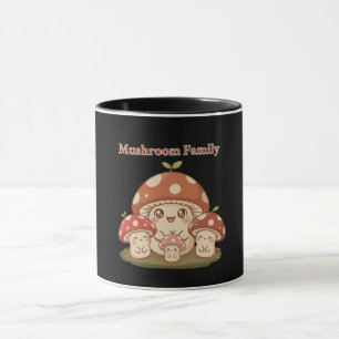 Mug Famille de Champignons Mignons Cottagecore Migno