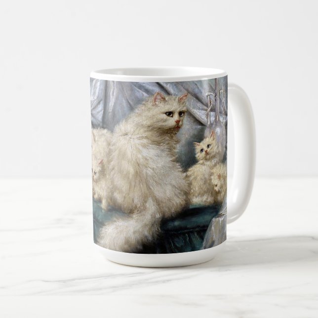 Mug Famille de chats blancs, Carl Kahler (Devant droit)
