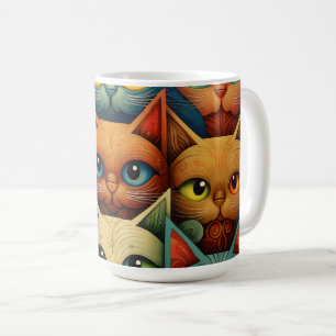 Mug Famille de chats couleur Whimsical 4b