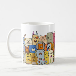Mug Famille de chiens amusants, motif sans soudure, vi