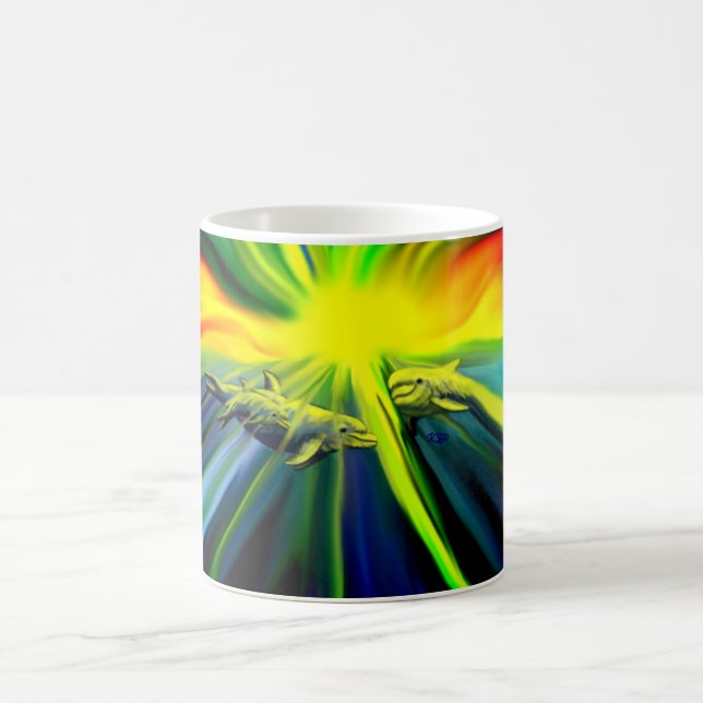 Mug Famille de dauphins sous le soleil (Centre)